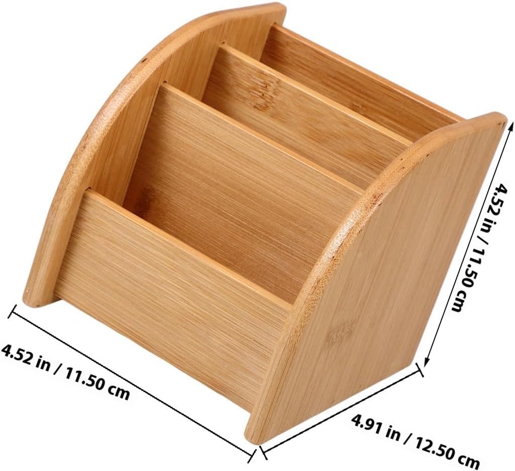 Lacquered Wood Multi-Compartment Brush Holder - Image 2