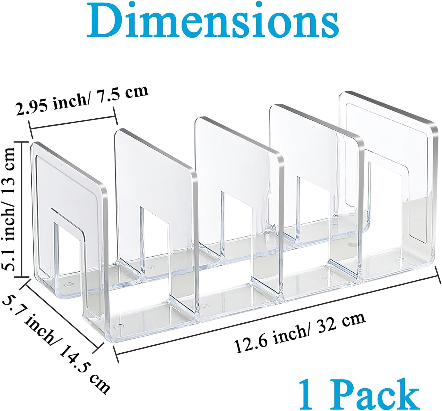 Four-Section Clear Acrylic File Holder for Letters - Image 2