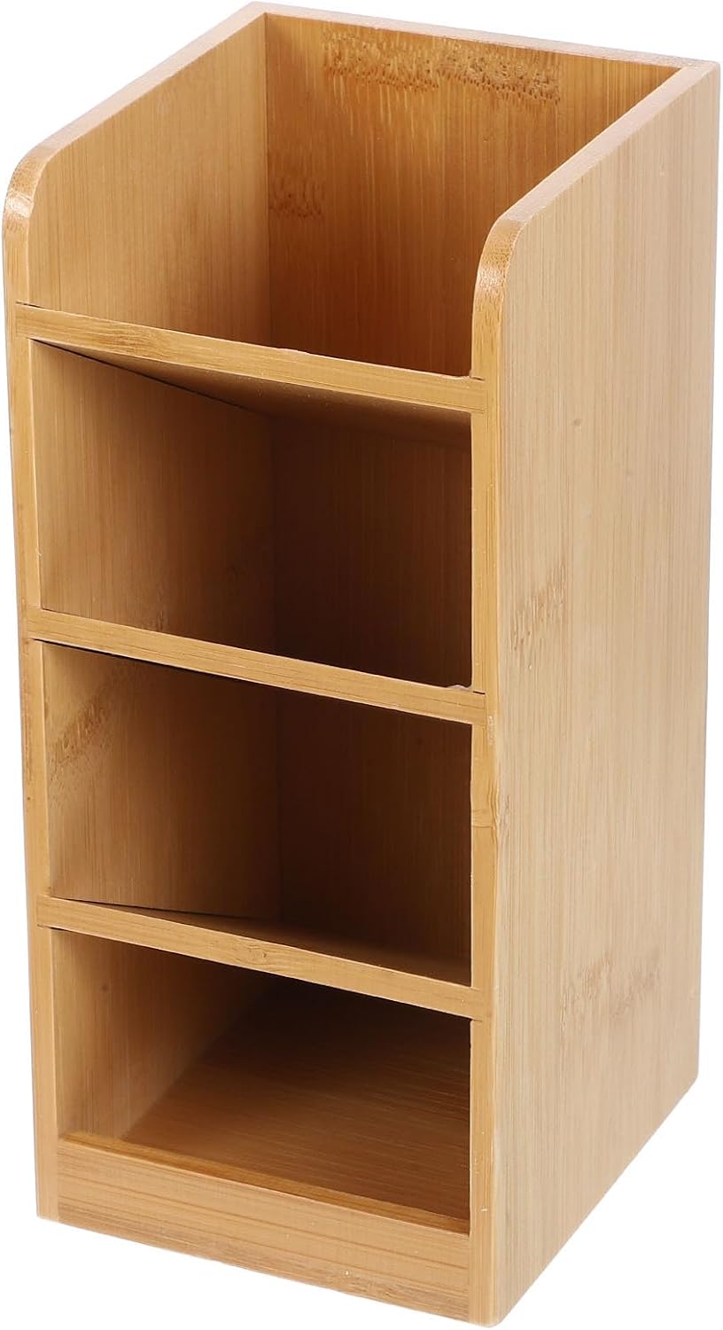 Lacquered Wood Multi-Compartment Marker Holder