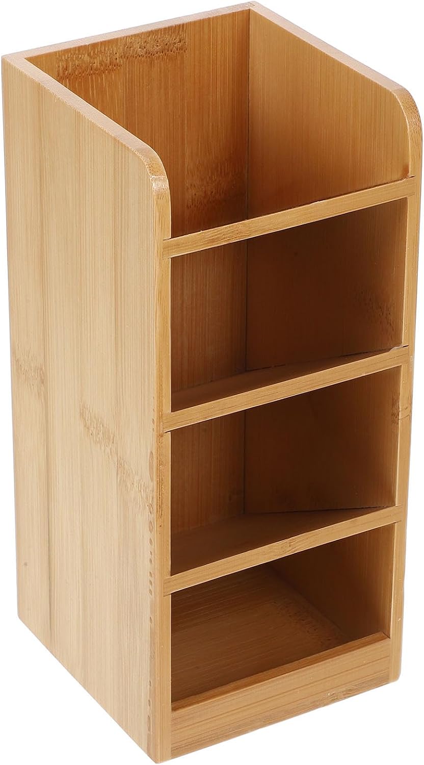 Lacquered Wood Multi-Compartment Pen Box