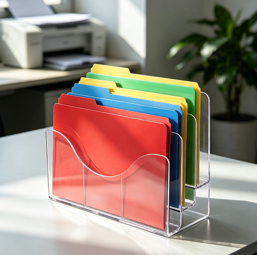 Wall-Mountable Acrylic Brochure and File Holder