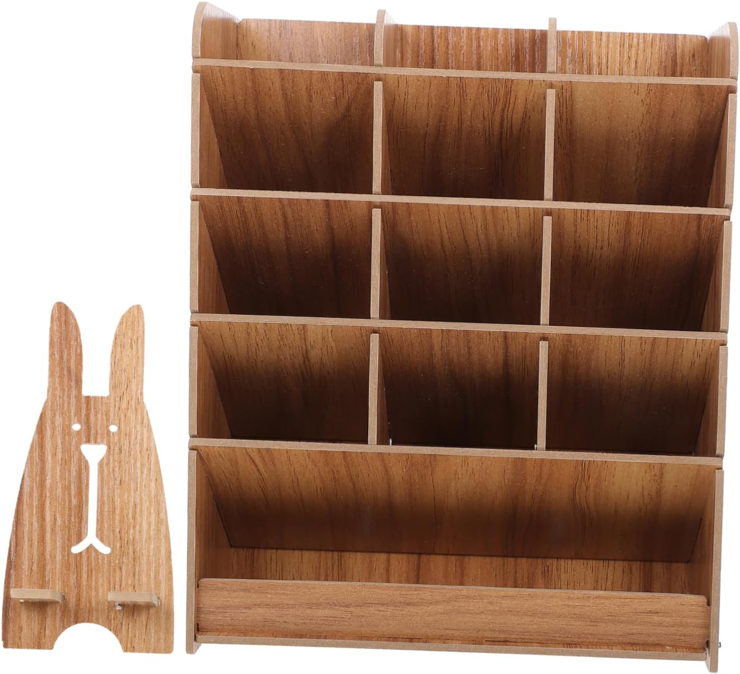 Cherry Wood Grid Compartment Pen Box