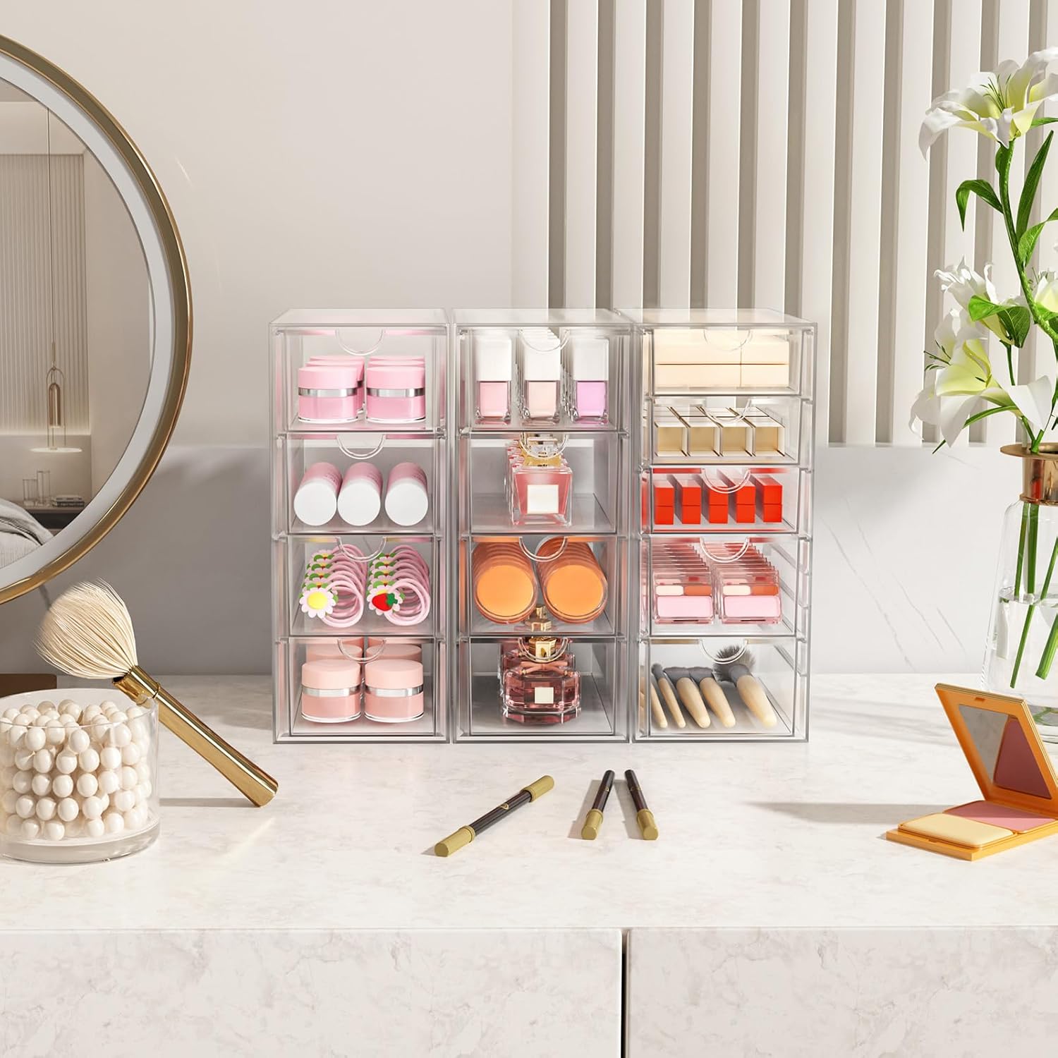 Three-Pack Acrylic Organiser with Thirteen Drawers - Image 2