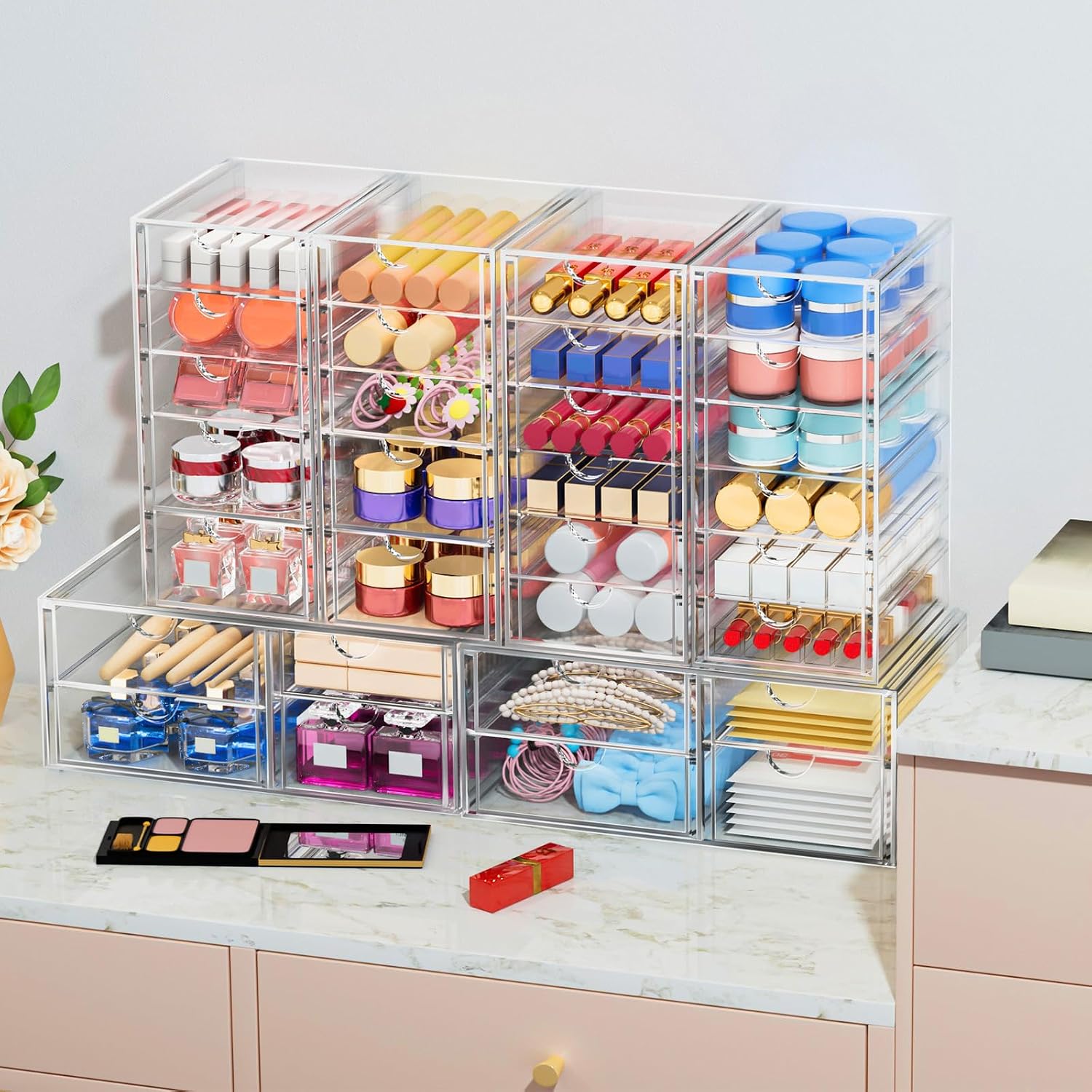 Four-Pack Desktop Storage Unit with Twenty-Two Drawers - Image 2